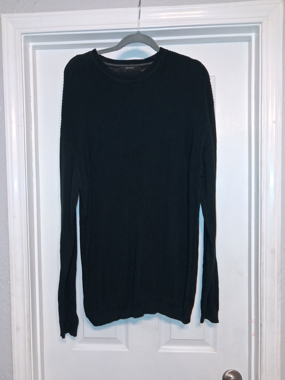Claiborne Black Ribbed Crewneck Sweater